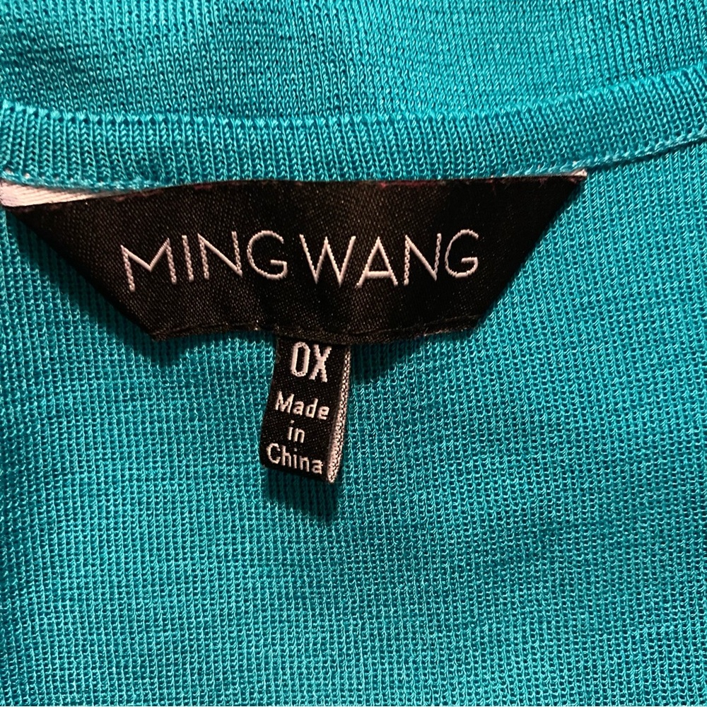 Ming Wang Sleeveless Tank Shell 0X Women Plus Teal Blue Crewneck Layering Casual - Picture 5 of 5
